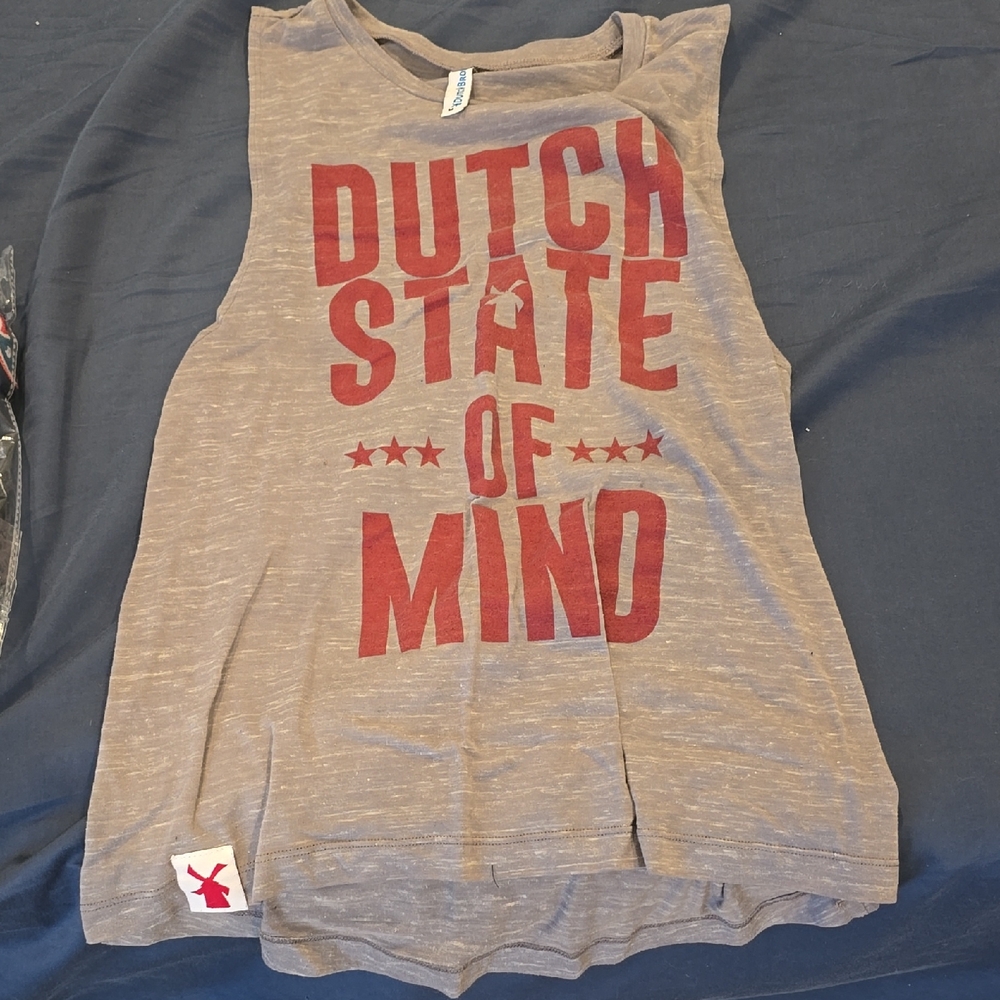 Dutch Bros Gray Tank with Red Print